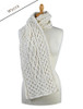 Women's Wool Cashmere Aran Honeycomb Scarf - White