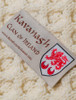 Kavanagh Clan Aran Throw - Label