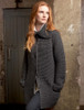 Premium Extra Fine Merino Wool Ribbed Collar Cardigan - Charcoal