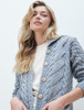 Cable Knit Button-Up Cardigan - Ocean Grey