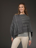 Plaited Aran Poncho with Button Detail - Grey/Derby