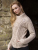 Cable Knit Jacket with Celtic Knot Side Zip - Parsnip