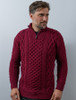 Heavyweight Merino Wool Aran Troyer - Claret