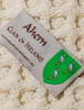 Ahern Clan Aran Throw - Label