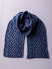 Aran Plaited Scarf - Denim/Atlantic