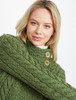 Super Soft Trellis and Cable Cardigan - Meadow Green