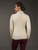 Plated Cardigan with Celtic Zip - White