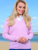 Womens Lambswool V-Neck Sweater - Sunset Pink