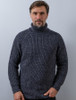 Fisherman's Merino Ribbed Turtleneck Sweater - Cormorant