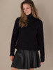 Women's Merino Ribbed Turtleneck Sweater - Black
