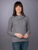 Super Soft Cowl Neck Aran - Ocean Grey