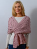 Super Soft Cabled Shawl - Winter Rose
