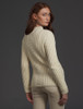  Merino Funnel Neck Ribbed Sweater - Natural White