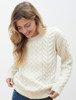 Women's Super Soft Aran Crew Neck Sweater - Classic Aran