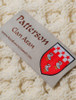 Patterson Clan Aran Throw - Label