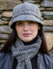 Ladies Tweed Flapper Cap - Grey Herringbone