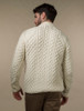 Mens Super Soft Half Zip Aran Sweater - Natural White