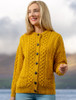 Merino Wool Aran Lumber Jacket - Sunflower Yellow