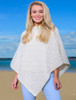 Hawthorn Pattern Aran Poncho - Natural White