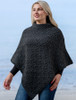 Hawthorn Pattern Aran Poncho Graphite