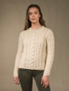 Rope Cable Crew Aran Sweater - Oatmeal Marl