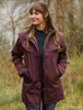 Skellig Ladies Waterproof 3/4 Coat - Deep Claret