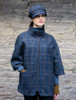 Ladies Tweed Newsboy Hat - Navy Green & Brown Plaid