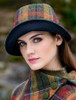 Ladies Tweed Clodagh Cap - Green Brown & Mustard Plaid