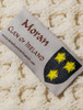 Moran Clan Aran Baby Blanket - Label