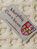 Murphy Clan Aran Baby Blanket - Label