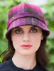 Ladies Tweed Flapper Cap - Pink Plaid