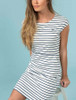 Liliana Cotton Short Sleeve Dress -  Midnight Stripe