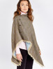 Hazelwood Pure Wool Tweed Poncho - Woodrose