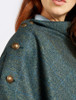 Hazelwood Pure Wool Tweed Poncho - Mist