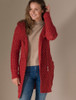 Ladies Super Soft Patch Cowl Sweater - Red Marl