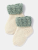 Super Soft Merino Wool Two Tone Socks - White & Sea Foam