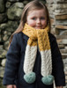 Children's Merino Knitted Scarf With Mint Pompom