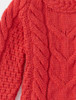 Kid's Super Soft Merino Cable Knit Aran Sweater - Coral
