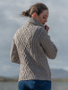 Ladies Drawstring Super Soft Sweater With Pouch Pocket - Toasted Oat 