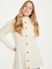 Super Soft Luxury Button-Up Flared Aran Cardigan - Classic Aran