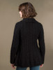 Super Soft Luxury Button-Up Flared Aran Cardigan - Black