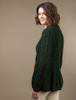 Super Soft Luxury Button-Up Flared Aran Cardigan - Seaweed