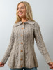 Super Soft Luxury Button-Up Flared Aran Cardigan - Toasted Oat