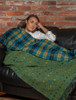 Lambswool Throw - Green Multi Color Spot