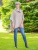 Handwoven Muckross Cape With Toggle Button - Oatmeal