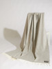 Wool and Cashmere Throw - Light Grey Herringbone