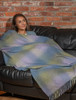 Lambswool Throw - Blue Green & Lilac Plaid