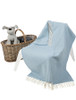 Wool Cashmere Baby Throw - Blue Herringbone