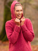 Ladies Crop Hooded Sweater - Pink