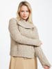 Patchwork Cardigan with Collar - Wicker